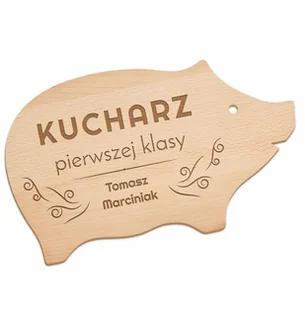 Murrano Deska do krojenia świnka z grawerem dla pary na drewnianą rocznicę śl DSK-SWK-031 - Deski do krojenia - miniaturka - grafika 2