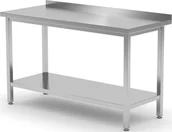 Stoły gastronomiczne - Hendi Stół gastronomiczny przyścienny z rantem i półką 180x70x85 cm 812761 Stół gastronomiczny przyścienny z rantem i półką 180x70x85 cm 812761 812761 - miniaturka - grafika 1