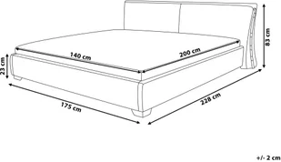 Beliani Łóżko wodne LED skórzane 140 x 200 cm złote PARIS - Łóżka - miniaturka - grafika 7