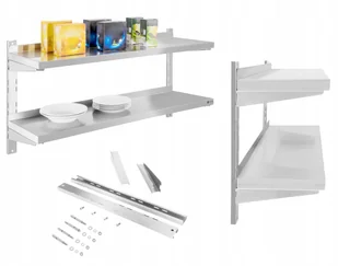 Royal Catering Półka wisząca nierdzewna RCWR-120.2 podwójna 120cm RCWR-120.2 RCWR-120.2 - Meble gastronomiczne - miniaturka - grafika 2