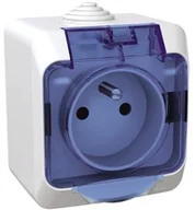 Gniazdka elektryczne - Schneider CEDAR-PLUS-Gniazdo-pojedyncze-2P+PE-z-niebieską-klapką-IP44-biały WDE000542 - miniaturka - grafika 1
