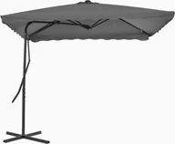 Parasole ogrodowe - vidaXL Parasol ogrodowy na słupku stalowym, 250 x 250 cm, antracytowy - miniaturka - grafika 1