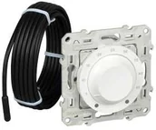 Regulatory i termostaty - Schneider Termostat elektroniczny obrotowy z czujnikiem zewnętrznym Odace S520507 biały - miniaturka - grafika 1