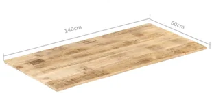 vidaXL Blat stołu, lite drewno mango, 15-16 mm, 140x60 cm vidaXL - Blaty meblowe i parapety okienne - miniaturka - grafika 6