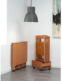 Foppapedretti Stolik składany Cartesio Orzech włoski - Pozostałe akcesoria do uprawy roślin - miniaturka - grafika 5