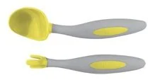 B.Box Pierwsze sztućce do nauki samodzielnego jedzenia : Kolor - Żółty - Sztućce dla dzieci - miniaturka - grafika 4