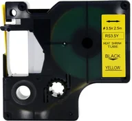 Dodatki do drukarek i skanerów - DYMO RHINO Aimotech Rurka koszulka) termokurczliwa zamiennik do średnica 3.5mm szer wydruku 6mm dł 2.5m żółta czarny nadruk RS3.5Y - miniaturka - grafika 1