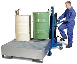 d 722 DENTA Dźwignik beczek chwytak beczki stalowe 200l podwozie rozwarte wys podnoszenia 0-485mm 72278431 78431-uniw - Wózki magazynowe - miniaturka - grafika 2