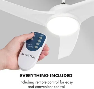 Klarstein Figo Wentylator stropowy 52" 55W Lampa stropowa 2x42W Pilot biały VTS6-Figo-W - Wentylatory sufitowe - miniaturka - grafika 6