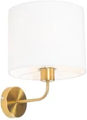 Lampy ścienne - QAZQA Klasyczny kinkiet złoty abażur z tkaniny biały - Cas - miniaturka - grafika 1