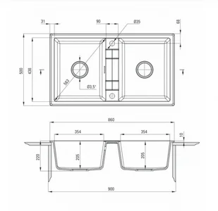 Deante ERIDAN ZQES203 szary - Zlewozmywaki - miniaturka - grafika 5