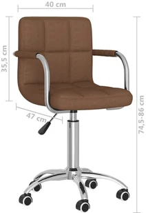 vidaXL Lumarko Obrotowe krzesło stołowe, brązowe, tapicerowane tkaniną 3087972 - Krzesła - miniaturka - grafika 8