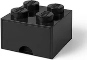 Pojemniki na zabawki - Lego Pojemnik "Brick 4" w kolorze czarnym z szufladami - 15,8 x 11,3 x 15,8 cm - miniaturka - grafika 1