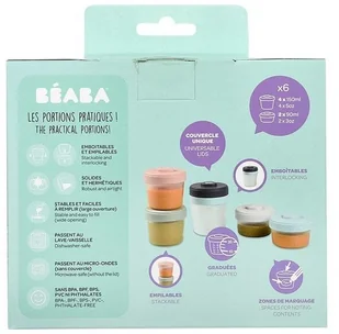 Beaba Zestaw słoiczków Clip 6 szt. (2x90ml + 4x150ml) solution-bc-7161-0 - Akcesoria do karmienia - miniaturka - grafika 9
