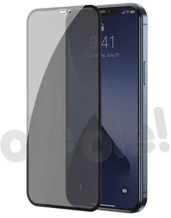 Baseus 2x Szkło hartowane 0,3 mm Anti Spy z ramką na cały ekran iPhone 12 Pro Max Czarny (SGAPIPH67N-TG01) - iPhone 12 Pro Max - Szkła hartowane na telefon - miniaturka - grafika 2