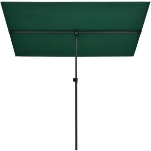 vidaXL Parasol ogrodowy na słupku aluminiowym, 2x1,5 m, zielony vidaXL - Parasole ogrodowe - miniaturka - grafika 5