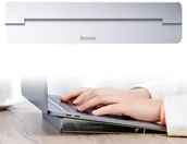 Części i akcesoria do laptopów - Baseus Baseus samoprzylepna aluminiowa podstawka pod laptopa MacBook ultra cienka składana srebrny (SUZC-0S) - Srebrny SUZC-0S - miniaturka - grafika 1
