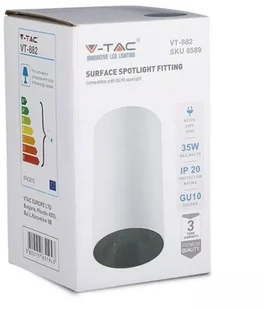 v-tac Oprawa Sufitowa V-TAC GU10 Okrągła Natynkowa Tuba Biały+Czarny 80x140mm VT-882 - Oprawy, klosze i abażury - miniaturka - grafika 5