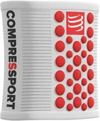 Pozostały sprzęt i akcesoria do ćwiczeń - Compressport Frotka na nadgarstek Sweatband biało-czerwona - miniaturka - grafika 1