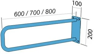 Makoinstal Poręcz stała łukowa dla niepełnosprawnych UR6s 60 cm stal węglowa emaliowana UR6s - Akcesoria łazienkowe - miniaturka - grafika 2