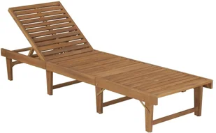 vidaXL Składany leżak z poduszką lite drewno akacjowe 3064164 - Leżaki ogrodowe - miniaturka - grafika 3