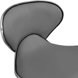 Fotel biurowy, krzesło biurowe VidaXL Taboret kosmetyczny, szary, sztuczna skóra 323678 VidaXL - Fotele i krzesła biurowe - miniaturka - grafika 5