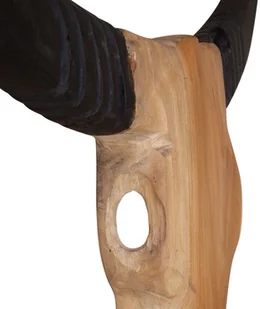 vidaXL Rzeźba byczej głowy, drewno tekowe, 66 x 15 88 cm - Dekoracje domu - miniaturka - grafika 6