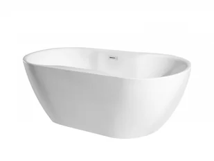 Besco Wanna wolnostojąca Navia 150x80 cm + maskownice syfonu w kolorze białym - Wanny - miniaturka - grafika 2
