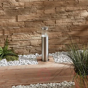 Lampenwelt com Lampa cokołowa Hanneli, stal szlachetna, okrągła - Lampy ogrodowe - miniaturka - grafika 3