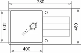 Pyramis Zlew SPARTA PLUS 78x48) 1B 1D volcano 70166801) - Zlewozmywaki - miniaturka - grafika 2