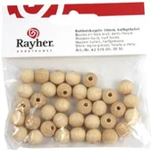 Pozostałe akcesoria dla plastyków - Rayher 6253000 kule z surowego drewna, SB-Btl. 6 sztuki, 25 MM , halbgebohrt 62-530-00 - miniaturka - grafika 1