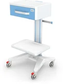 Meble i wyposażenie gabinetów medycznych - Ztm Tech-med AP-3 stolik-wózek z 2 blatami pod aparaty medyczne i szufladą AP-3 - miniaturka - grafika 1