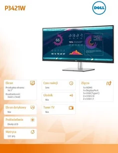 Dell P3421W Czarno-srebrny - Monitory - miniaturka - grafika 3