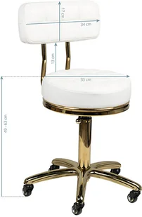 TABORET KOSMETYCZNY GOLD AM-961 BIAŁY 131988 - Krzesła i taborety kosmetyczne - miniaturka - grafika 5