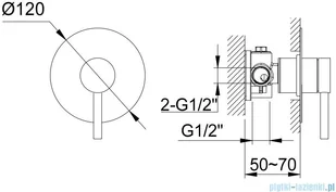 KOHLMAN Axel zestaw prysznicowy z deszczownicą 25 cm chrom QW220AR25 | - Baterie umywalkowe - miniaturka - grafika 2