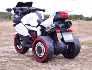 Super-Toys DUŻY MOTOR ŚCIGACZ STRONG 2 EXCLUSIVE, ŚWIECĄCE KOŁA/DLX518 DLX-518-BIAŁY - Pojazdy elektryczne dla dzieci - miniaturka - grafika 9