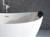 Akcesoria do armatury i ceramiki - Besco Zagłówek Besco Milo Black - miniaturka - grafika 1