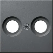 Wyłączniki światła i elektryczne - Merten Płytka centralna meg4122 0414 do wbudowanego gniazda, antracyt, system M - miniaturka - grafika 1