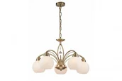 Lampy sufitowe - Reality klasyczny żyrandol na 5 żarówek VANITY 328205-04 złoto patyna klosze białe kule do salonu 328205-04 - miniaturka - grafika 1