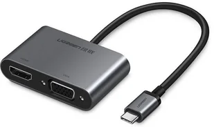 UGREEN Adapter UGREEN USB-C do VGA + HDMI 4K, 25cm (srebrny) UGR323SLV - Adaptery i przejściówki - miniaturka - grafika 3