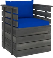 Fotele i krzesła ogrodowe - vidaXL Ogrodowy fotel z palet z poduszkami, drewno sosnowe - miniaturka - grafika 1