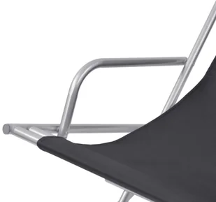 vidaXL Leżak rozkładany, 2 szt, kolor czarny, stal, 69 x 61 94 cm - Leżaki ogrodowe - miniaturka - grafika 5