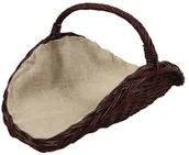 Akcesoria kominkowe - Parkanex KOSZ NA DREWNO WIKLINOWY OWALNY CIEMNY WYŚCIELONY JUTĄ PX_KOSZWOC_JUTA_7,5 - miniaturka - grafika 1