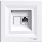 Gniazdka elektryczne - Schneider Asfora gniazdo komputerowe podtynkowe pojedyncze RJ45 kategoria 5e z ramką białe EPH4300121 - miniaturka - grafika 1