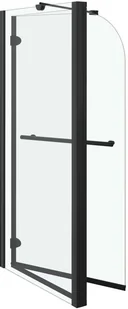 VidaXL Podwójnie składany parawan na wannę, ESG, 120x68x130 cm, czarny 147190         VidaXL - Parawany nawannowe - miniaturka - grafika 4