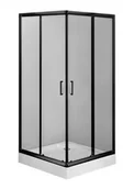 Kabiny prysznicowe - Deante FUNKIA NERO 90cm  + brodzik + syfon - miniaturka - grafika 1