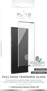 PURO Premium Full Edge Tempered Glass Case Friendly - Szkło ochronne hartowane na ekran Samsung Galaxy Note 20 (czarna ramka) b2btrade-17967-0 - Szkła hartowane na telefon - miniaturka - grafika 2