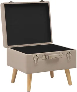 vidaXL Stołek ze schowkiem, 40 cm, beżowy, tkanina vidaXL - Pufy i podnóżki - miniaturka - grafika 7