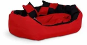 Legowiska dla psów - dibea legowisko dla psa  poduszka dla psa  sofa dla psa zmywalna z dwustronną poduszką (rozmiar i kolor do wyboru), czerwony/czarny - miniaturka - grafika 1