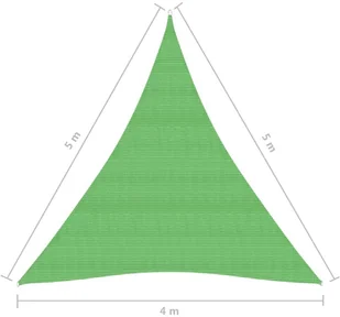 vidaXL Żagiel przeciwsłoneczny, 160 g/m, jasnozielony, 4x5x5 m, HDPE 311316 - Parasole ogrodowe - miniaturka - grafika 6
